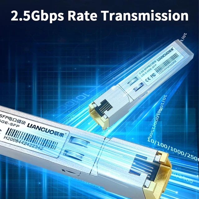 Alt view image 3 of 7 - HORACO 2.5G SFP 2500M Optical Port Turn to RJ45 Ethernet Port Gigabit 1000M Transceiver 100 Meters Transmission