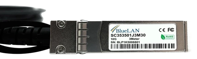Alt view image 3 of 3 - BlueLAN Kompatibles HPE Aruba R9D20A 10GBASE-CR passives SFP+ auf SFP+ Direct Attach Kabel, 3M, AWG30 (R9D20A-BL) Brand