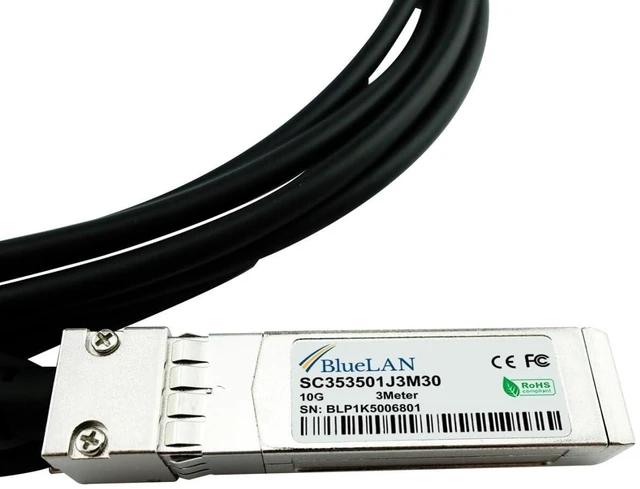 Alt view image 2 of 3 - BlueLAN Kompatibles HPE Aruba R9D20A 10GBASE-CR passives SFP+ auf SFP+ Direct Attach Kabel, 3M, AWG30 (R9D20A-BL) Brand