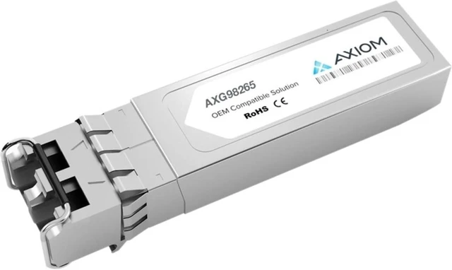Main image of Axiom Memory - AXG97439 - Axiom 10GBASE-SR SFP+ Transceiver for Dell - 407-BBRM - TAA Compliant - 100% Dell Compatible