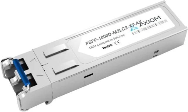 Main image of Axiom PSFP-1000D-M2LC2-XT-AX Industrial Temperature - SFP (Mini-GBIC) transceiver Module (Equivalent to: Perle PSFP-1000D-M2LC2-XT) - GigE - 1000Base-LX - LC Single-Mode - up to 6.2 Miles - 1310