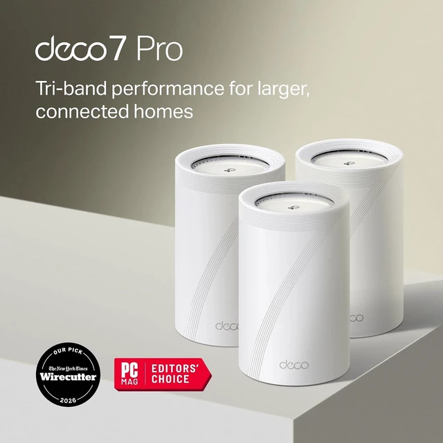 Alt view image 2 of 7 - Deco 7 Pro Tri-Band WiFi 7 BE10000 Whole Home Mesh System 6-Stream 10 Gbps
