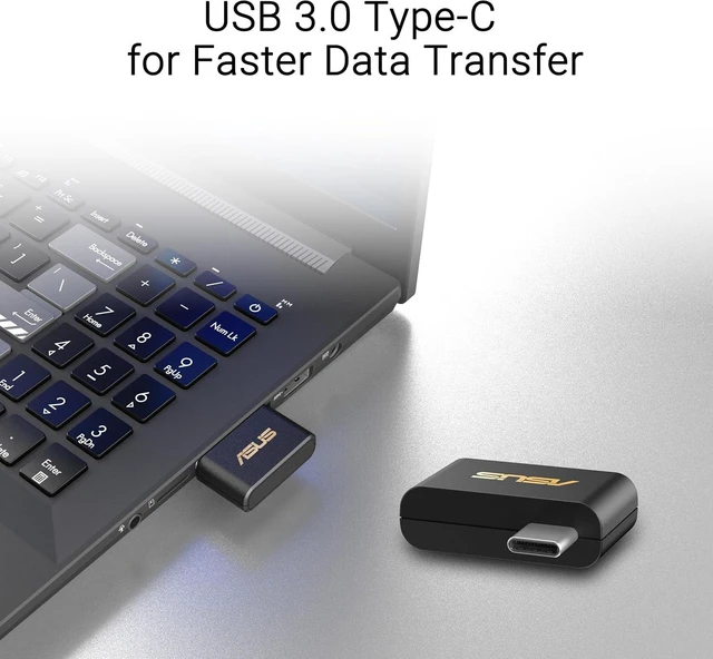 Alt view image 5 of 7 - ASUS USB-BE93 Mini USB-C WiFi 7 Tri-Band Adapter with WPA3 Security
