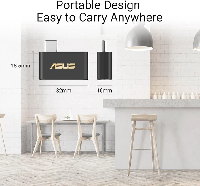 Alt view image 4 of 7 - ASUS USB-BE93 Mini USB-C WiFi 7 Tri-Band Adapter with WPA3 Security