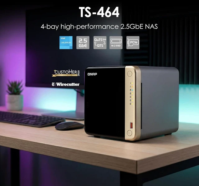 Alt view image 2 of 7 - QNAP TS-464-8G-US 4 Bay Desktop NAS