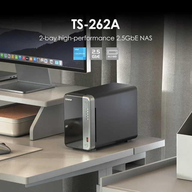 Alt view image 2 of 7 - QNAP TS-262A-4G 2-Bay Desktop NAS