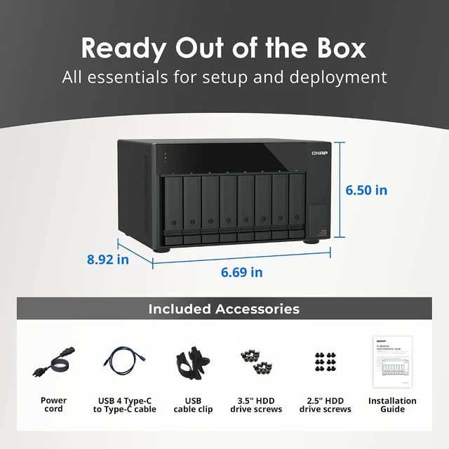 Alt view image 6 of 7 - QNAP TL-D810TC4-US 8-Bay Desktop DAS/JBOD Storage Expansion Enclosure