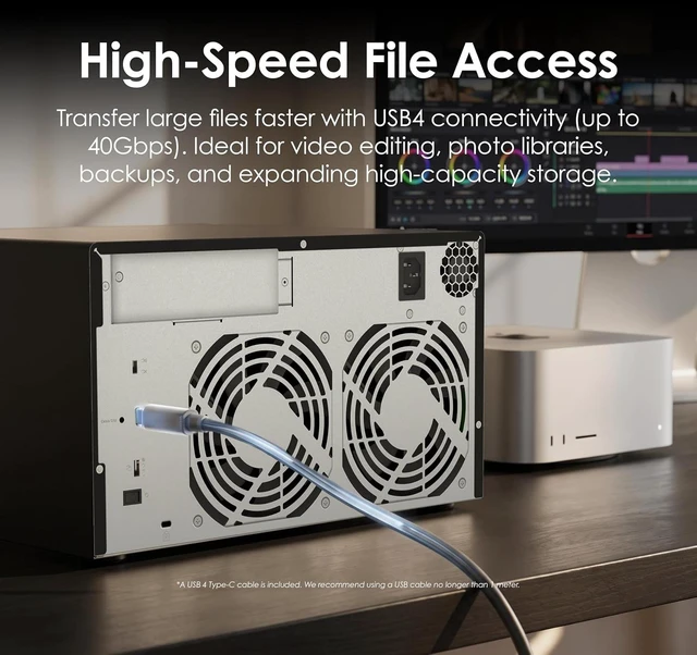 Alt view image 4 of 7 - QNAP TL-D810TC4-US 8-Bay Desktop DAS/JBOD Storage Expansion Enclosure