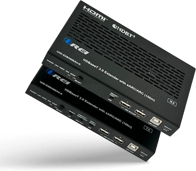Main image of OREI USB Extender Over Cat6 330ft, HDBaseT 3.0, 4K Loop Out, Two-Way IR/KVM