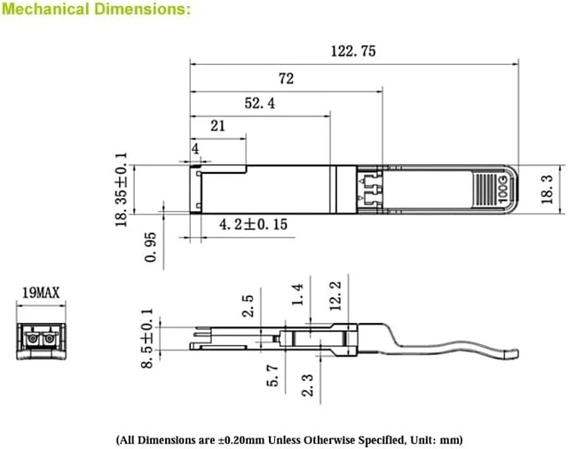 Alt view image 2 of 2 - 100G LR4 QSFP28 LWDM Fiber Optic Transceiver, SMF 10KM, Compatible QSFP28 Module, Made in Taiwan, 1pc