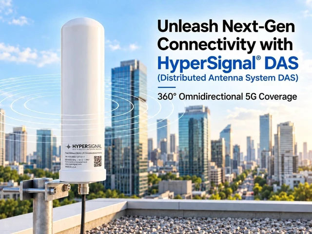 Alt view image 7 of 7 - Omnidirectional Antenna, Wideband 600MHz - 6000MHz, Weatherproof, Pole-Mounted, DC-Grounded Lightning Protection, 63mm x 220mm, for DAS, GSM, LTE, 5G, WiFi Applications