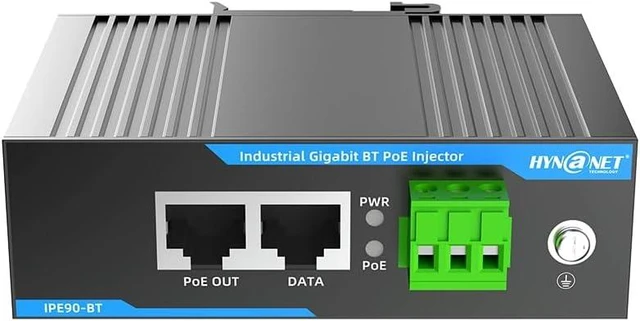 Main image of 90W PoE++ Injector 802.3bt Gigabit for Industrial DIN-Rail Mount