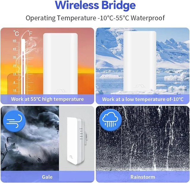 Alt view image 7 of 7 - Wireless Bridge with One Gigabit Port, 5.8GHz 900Mbps 2x14dBi High Speed