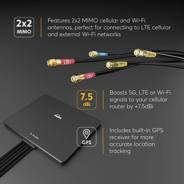 Alt view image 4 of 7 - Peplink Slim 22G Antenna - Cellular & WiFi MIMO - Boost LTE Signal for RV, Mobile Office & Outdoor - Low Profile, High Gain, Easy Install, IP55 Weatherproof