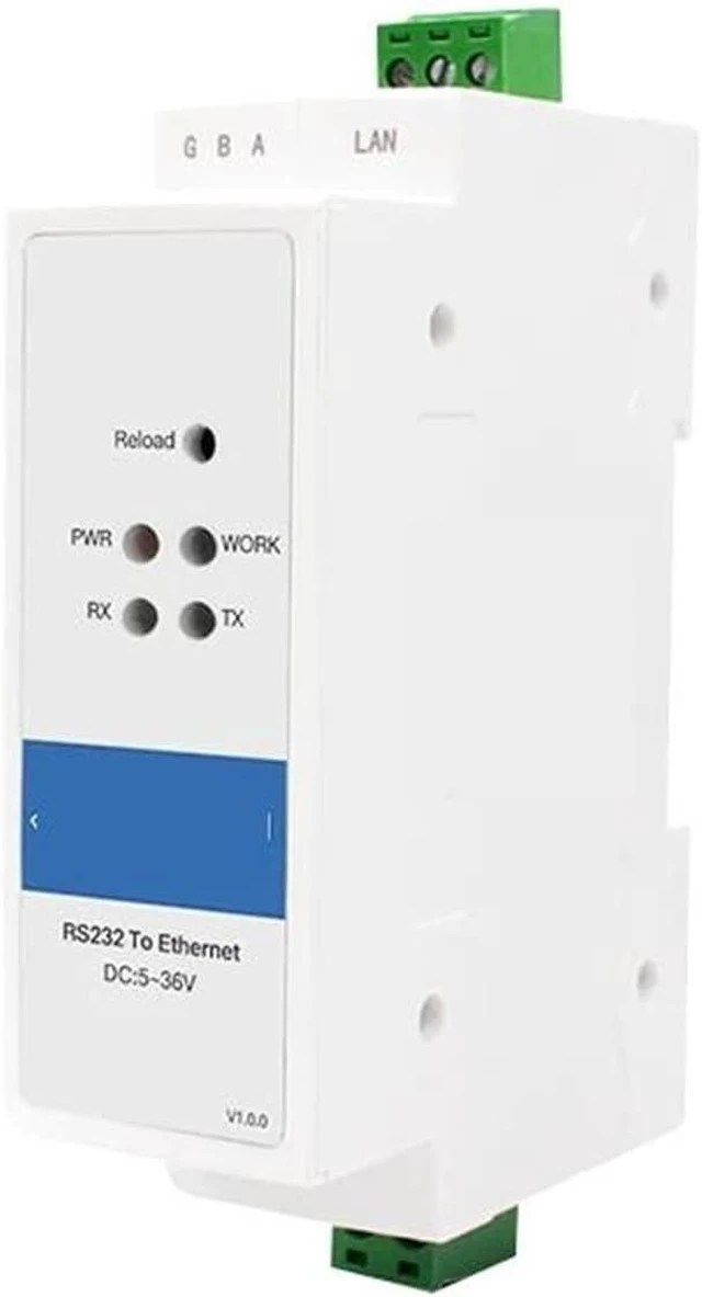 Main image of USR-DR301 DIN Rail RS232 to Ethernet Serial Server(Device with US Plug)