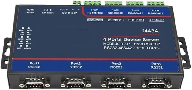 Alt view image 4 of 4 - ZLAN5443A 4-Port RS232/485/422 to Ethernet Server