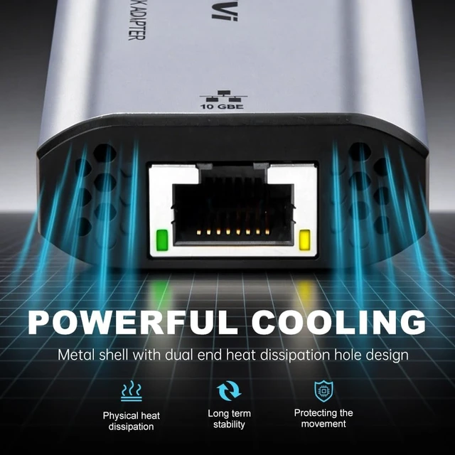 Alt view image 5 of 7 - FENVI 10Gbps USB-C to RJ45 Ethernet Adapter with Realtek RTL8159 for PC