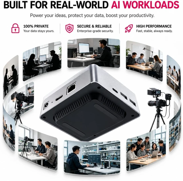 Alt view image 5 of 7 - STRATRONIX STA-100 Private AI Agent Appliance, Compact Desktop AI Server, 4GB RAM + 32GB Storage, 5G WiFi & Ethernet, Personal & Small Business AI Device