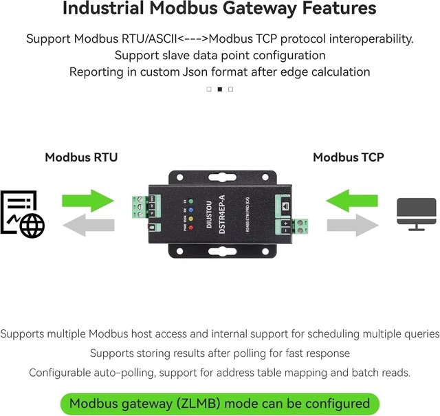 Alt view image 5 of 7 - RS485 to Ethernet Converter, Serial to RJ45 Server, Industrial Isolated