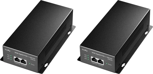 Main image of Cudy 90 Watts Gigabit PoE++ Injector, 1000Mbps PoE Adapter, 90W Power Budget, PoE++ Adapter, IEEE 802.3af / 802.3at/802.3bt Compliant, 54V, Metal Housing, POE350 (Pack of 2)