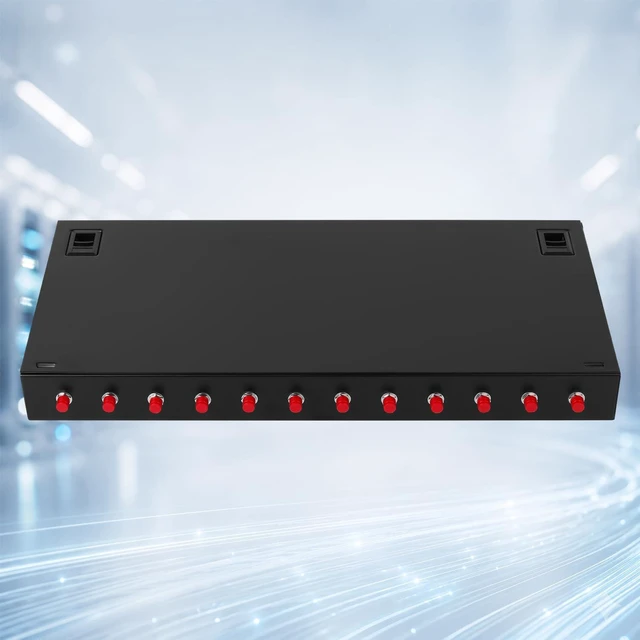 Alt view image 2 of 4 - FC/UPC Duplex SM 12 Port Fiber Optic Rack Mount Enclosure Box