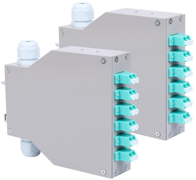 Main image of 2 Pcs LC OM3 Duplex MM 6 Port DIN Rail Fiber Optic Enclosure