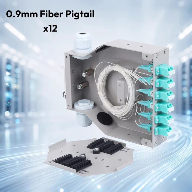 Alt view image 5 of 5 - 2 Pcs LC OM3 Duplex MM 6 Port DIN Rail Fiber Optic Enclosure