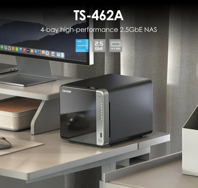 Alt view image 2 of 7 - QNAP TS-462A-4G 4-Bay Desktop NAS
