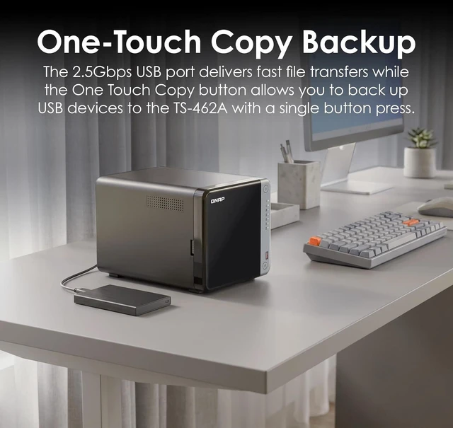Alt view image 5 of 7 - QNAP TS-462A-4G 4-Bay Desktop NAS