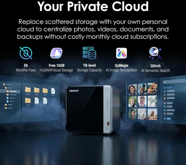 Alt view image 6 of 7 - QNAP TS-462A-4G 4-Bay Desktop NAS