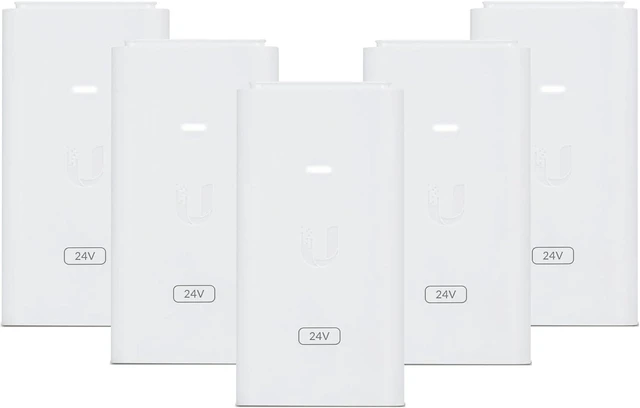 Main image of UBIQUITI Networks POE-24-12W-5P Gigabit Ethernet PoE Adapter and Injector - PoE Adapter/Injector (Gigabit Ethernet, 10,100,1000 Mbit/s, 90-260 V, 47-63 Hz, 0.5 A, 0-40°C)