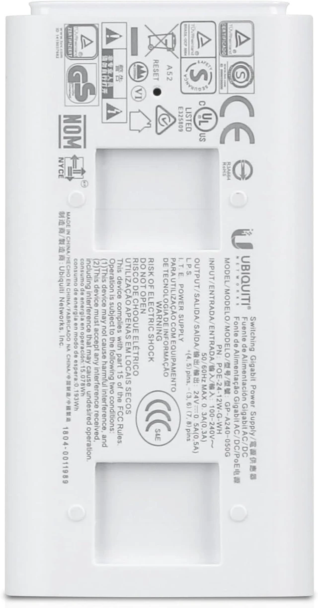 Alt view image 6 of 7 - UBIQUITI Networks POE-24-12W-5P Gigabit Ethernet PoE Adapter and Injector - PoE Adapter/Injector (Gigabit Ethernet, 10,100,1000 Mbit/s, 90-260 V, 47-63 Hz, 0.5 A, 0-40°C)