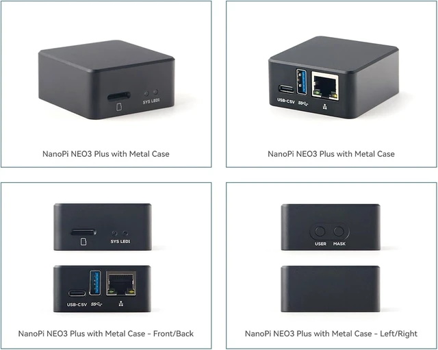 Alt view image 4 of 7 - FriendlyElec NanoPi NEO3 Plus Mini Router OpenWRT, 1GB/2GB LPDDR4 RAM, Rockchip RK3528A SoC, Gigabit Ethernet, USB 3.0, eMMC Module Slot, FriendlyWrt/Linux OS (with Case, 2+0GB, Standard)