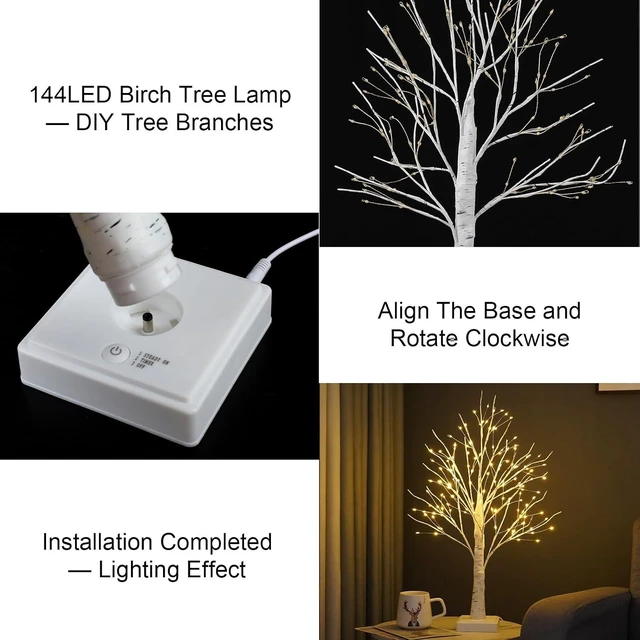 Alt view image 2 of 7 - OURBAOFU 144 LED Birch Tree Lights with Remote Control, Timer