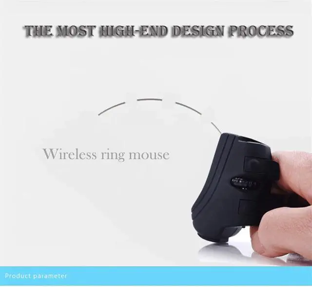Alt view image 6 of 7 - Black 2.4GHz USB Finger Wireless Optical Mouse Portable 2.4Ghz Wireless Rechargeable Finger Ring Mice For PC Laptop Computer