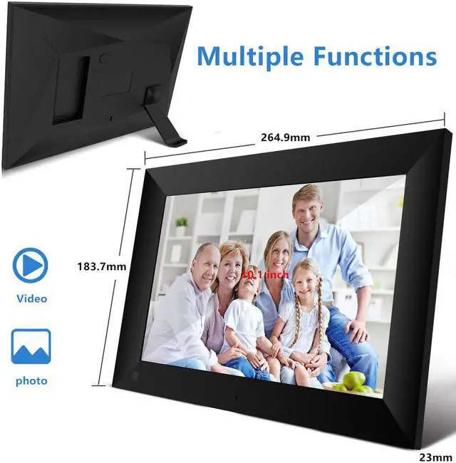 Alt view image 7 of 7 - TakeIt WiFi Digital Picture Frame 10.1 inch Digital Photo Video Cloud Frame 16GB HD 1080P 800x1280 IPS LCD Touch Screen Auto-Rotate Adjustable Brightness Black