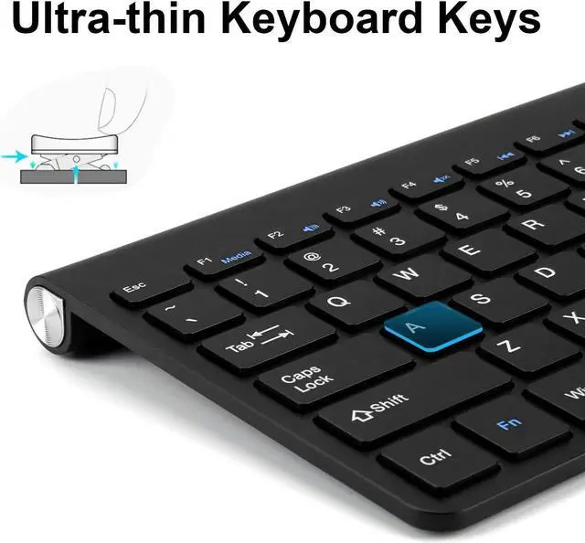 Alt view image 3 of 6 - Wireless Keyboard for Computer Keyboard Wireless Mini USB for PC Laptop Ergonomic Keycaps Noiseless keyboard Silent Keyboards