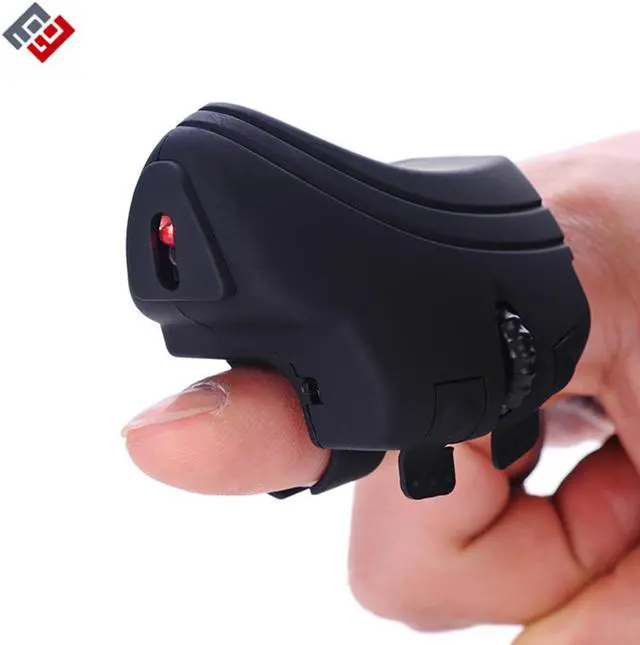 Main image of Black 2.4GHz USB Finger Wireless Optical Mouse Portable 2.4Ghz Wireless Rechargeable Finger Ring Mice For PC Laptop Computer