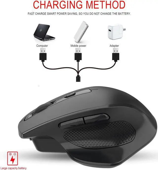 Alt view image 6 of 7 - Jelly Comb Rechargeable 2.4G Wireless Gaming Mouse Ergonomic Design 6 Buttons Silent Mouse for Laptop Notebook Desktop Mice