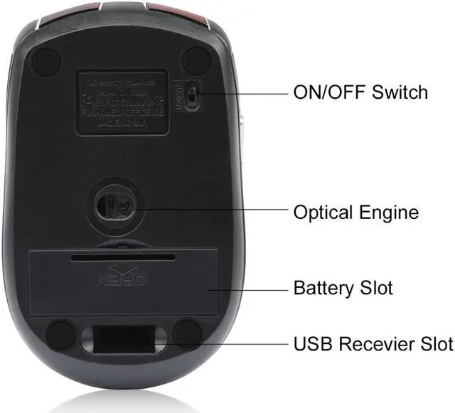 Alt view image 4 of 5 - Adjustable DPI Mouse 2.4GHz Wireless Mouse 6 Buttons Optical Gaming Mouse Gamer Wireless Mice with USB Receiver for PC Computer