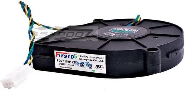 Alt view image 4 of 4 - Original FD7015H12D 12V 0.43A dual ball high air volume IU server blower fan FIRSTDO 7 cm 7515 turbo fan dual ball 4-wire PWM speed control