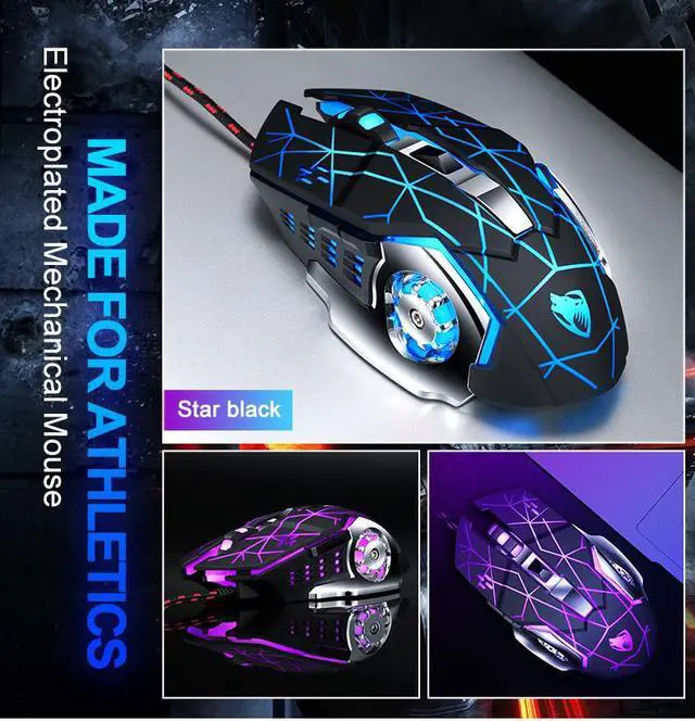 Alt view image 6 of 7 - Professional Wired Gaming Mouse 6 Button 3200DPI LED Optical USB Computer Mouse Game Mice Silent Mouse Mause For PC laptop Gamer