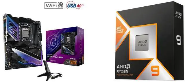 Motherboard CPU Combo - ASRock X870E Nova WiFi Bundle with AMD