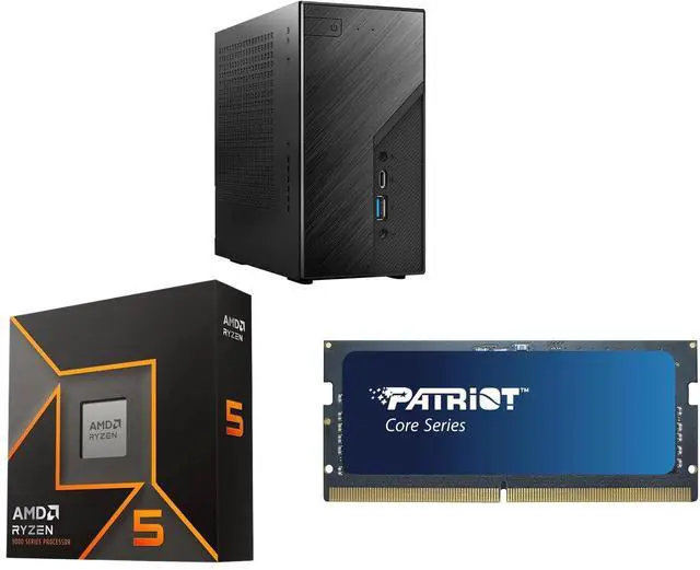 ASRock DESKMINI X600W/ USB4 Black Barebone System AMD Ryzen 5