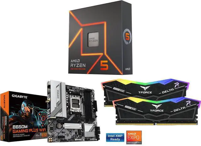 CPU Motherboard Memory Combo - AMD Ryzen 5 7600X Bundle with