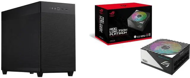 ASUS AP201 Type-C Airflow-focused Micro-ATX,Mini-ITX Computer Case, Support 360/280 Liquid Cooling - Black ASUS ROG Loki SFX-L 750W Platinum (Fully Modular Power Supply, 80+ Platinum, Lambda A Certified, 120mm PWM ARGB Fan, Aura Sync, ATX 3