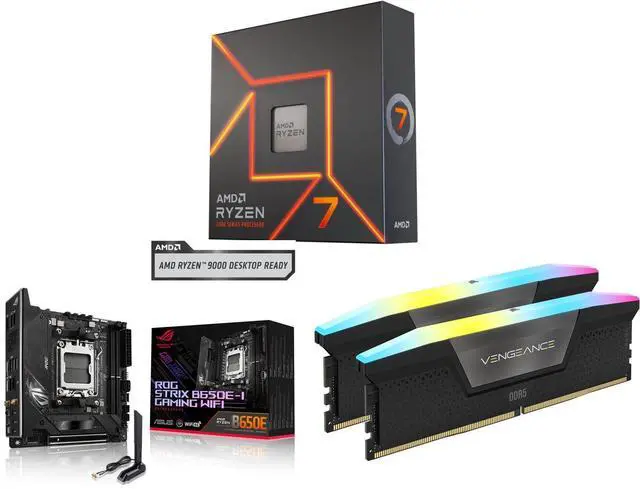 CORSAIR メモリ ＋ Ryzen 7 7700x CPU CPU Motherboard Memory Combo - AMD Ryzen 7 7700X Bundle with ASUS