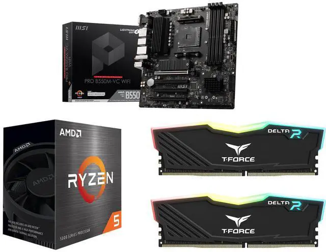 Motherboard CPU Memory Combo - MSI PRO B550M-VC WIFI Bundle with