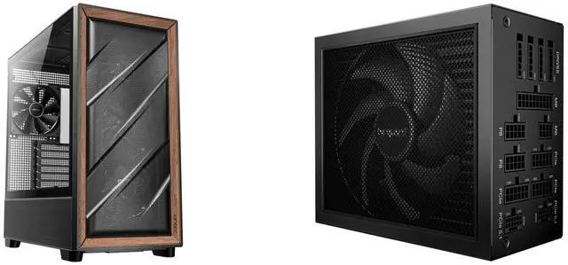 Antec FLUX Wood, 5 x PWM Fans Included, High-Airflow Front Panel With Walnut Wood, Type-C, 420mm Radiator & Back Connect Motherboard Support, Up to 9 Fans Simultaneously, Mid-Tower E-ATX PC Case be quiet! Dark Power 14 850W ATX 3.1 Power Su