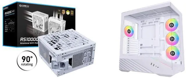 保証書つき LianLi RS1000G with RS Hub ホワイト Lian Li RS 1000W Rotational Shift Fully Modular ATX Power Supply
